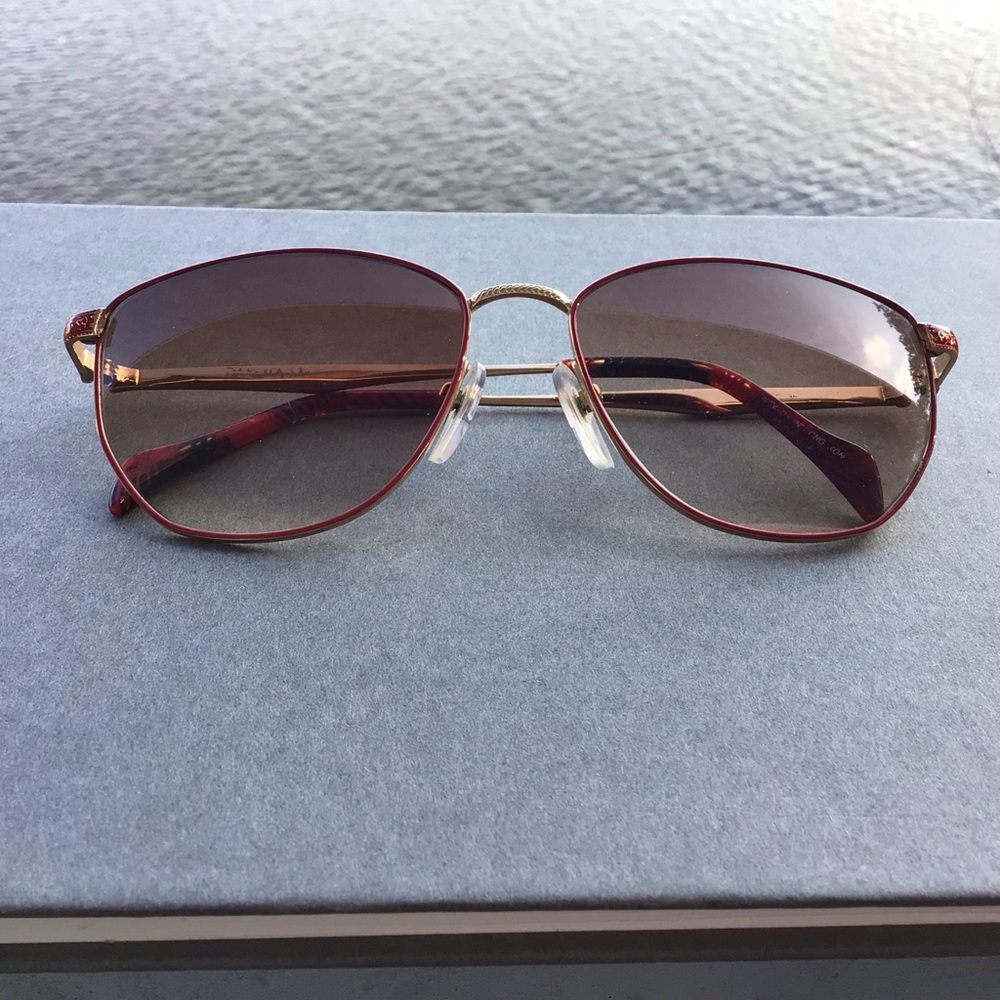 Dakota Smith Regal Red and Gold Metal Sunglasses Handmade in Hong Kong
